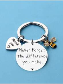 1 móc khóa bằng thép không gỉ khắc, món quà tuyệt vời cho bạn bè, đồng nghiệp, bạn học, nhóm, phụ kiện ngày lễ tạ ơn, Halloween, ngày nhà giáo, túi Giáng sinh, mặt dây chuyền hình xe hơi, ý tưởng quà tặng cho chị em - Bạc - Xem 7