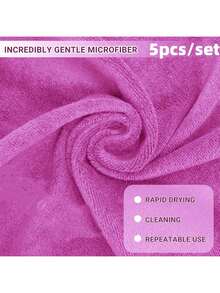 5/10 Packs Of Luxurious Soft Touch Quick-Dry Microfiber Face Cloths - Hypoallergenic, Preservative-Free, Reusable Makeup Remover Cloths For All Skin Types - Wine Red, Gentle And Effective Facial Washing Experience - Multicolor - View 22