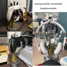 1个赛博朋克3D打印游戏手柄/耳机支架 - 多功能桌面收纳架，适用于游戏手柄和手机 | 机械风格装饰 | 完美适用于家庭和办公室，5，游戏配件，展示柜，桌面装饰，男友礼物，腕带礼物 - 彩色 - 查看 7