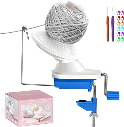 ¡RecomendadoBobinadora de Hilo para Crochet, Antideslizante para Hacer Bolas de Hilo Ordenadas de Manera Eficiente, con Menor Ruido para Bolas de Hilo de Fibra y Lana, Regalo de Ayuda para los Amantes del (Azul)¡Top de Temporada