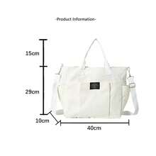 Large Capacity Multi-Pocket Tote Handbag Canvas Bag With Zipper, Commuter/Student Shoulder Bag, Laptop Bag