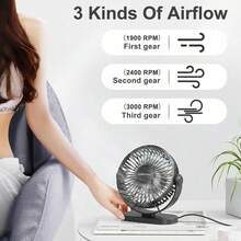 Sweetfull 1pc Portable Desktop Fan, USB Powered/With Hook/360° Rotation, Multifunctional Fan/Quiet Fan/Small Table Fan, Suitable For Bedroom, Kitchen, Office, USB Powered For Summer Cooling, Essential Item For Vacation And Travel - Multicolor - View 10