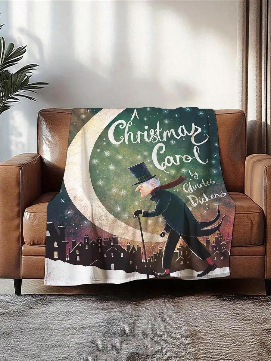 A Christmas Nightmare Print Flannel Blanket, Soft And Comfortable, Multi-Functional Design, Suitable For Naps, Air-Conditioned Rooms, Sofas, Shawls, Offices, Beds, Camping, Travel, And All Seasons. A Perfect Holiday Gift. - trắng - Xem 1