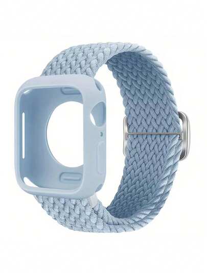 2条装可调节硅胶表带，带一体式保护壳 - 折叠式安全扣 - 不防水，适用于 Ultra/SE/9/8/7/6/5/4/3/2/1（不含电池）