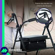 MEDICAL STORE Andadera Con Rueda De 6 Pulgada Rollator Andador De Acero Equipo De Rehabilitación Para Adultos Mayores Andador Rodante Para Personas Mayores Con Frenos De  Andador Plegable Para Apoyar A Una Persona Soporta hasta 135 Kg (Flama Verde) - Flama Rojo - Ver 12
