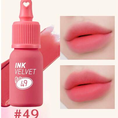 Peripera K-Beauty Ink 丝绒唇膏，显色度高，持久不脱色，轻盈质地，不含麸质，不含防腐剂，丝绒哑光唇膏，液体唇膏，顺滑易涂，持久显色，韩国化妆品
