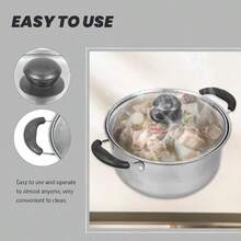Induction Non Stick Stainless Steel Cookware Cooking Pots Pan With Lids - 銀色 - 查看 4