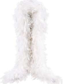 羽毛围巾，适合舞蹈、婚礼、派对、万圣节服装装饰、嘉年华羽毛披肩、圣帕特里克节羽毛披肩 - 羽毛長披肩 - 查看 6