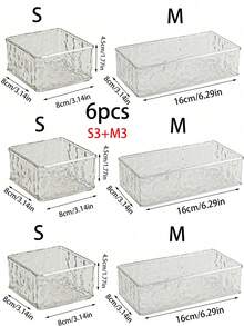 1pc Clear Drawer Organizer With Dividers For Cosmetic Storage, Dressing Table, Skin Care Product Classification, Perfume Organizer, Lipstick Holder, Eyebrow Pencil Storage Box,For Holiday Beach, Bathroom Collection, Bedroom Collection, Large Capacity - Crystal Pattern Transparent - View 13