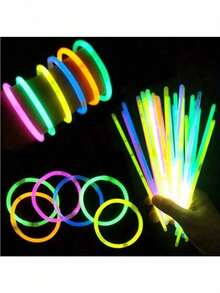100 buc accesorii bețișoare luminoase agrafe de păr DIY, bețișoare colorate, brățări luminoase, în formă de inimă și dovleac, conectori multifuncționali, bentițe, bentițe, cadouri de petrecere, decorațiuni de petrecere - Multicolor - Vizualizare 11