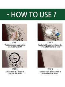 黑霉去除粉，适用于清洁发霉的墙壁、瓷砖和洗衣机。多用途家用清洁剂，可用于清洁墙壁、冰箱、洗衣机、橡胶密封圈、瓷砖和水槽。是馈赠亲友或节日送礼的理想之选。（新旧型号随机发货。） - 彩色 - 查看 3
