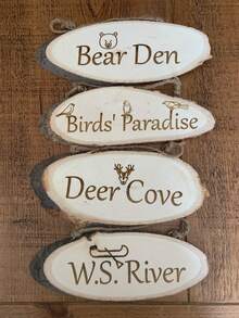Personalised Log Slice Hanging Door Plaques Sign - Choose Your Own Message - Multicolor - View 9