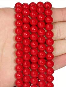 Coral Red Round Beads, Suitable For Jewelry Making, DIY Necklaces And Accessories, Various Sizes (4mm, 6mm, 8mm, 10mm, 12mm) - Red - View 1