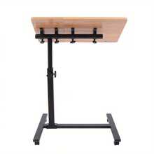 SENDERPICK Mesa de ordenador con ruedas - Color de madera negra y natural - Ver 7
