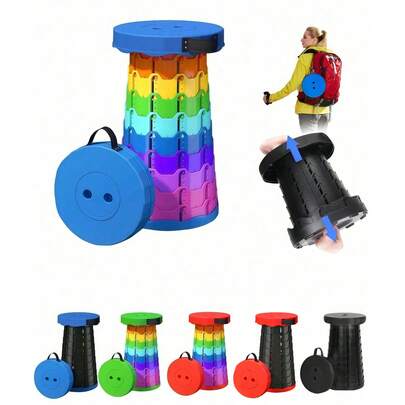 1 件升级版折叠凳，轻巧而坚固，承重 400 磅便携式折叠凳，适合露营、钓鱼、徒步旅行、烧烤，紧凑而耐用，可伸缩可折叠成人户外露营长凳