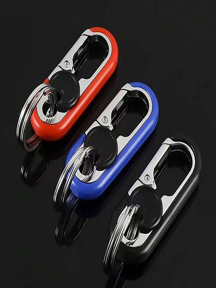 1. Multi-Functional Alloy Keychain, With Anti-Lost Ring And Waist Hanging Design, Suitable For Outdoor Commuting, Business And Leisure Occasions. This Unisex Keychain Comes In 3 Color Options. - Multicolor - View 1