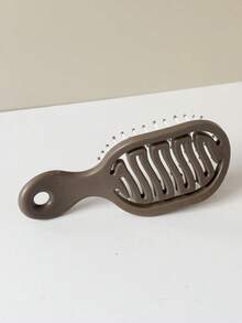 1pc Mini Size Brown Hollow Design Comb, Wet & Dry Portable Comb, Essential Summer Travel Item For Women (With Hole At Bottom For DIY Decoration) - Brown - View 5
