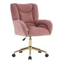 005 Full KD Velvet Fabric High-Quality Materials For Home-Office In Innenbereich Mit Golden Beinen, Pink - Pink + Velvet + Foam - View 3