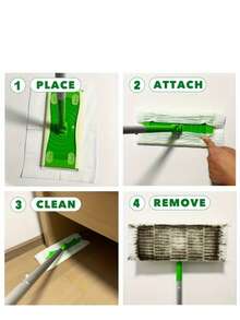 30/100 piezas Hojas de mopa seca desechables, papel grueso para eliminar el polvo estático, sin necesidad de energía o batería, adecuado para limpiar y fregar pisos, apto para todo tipo de pisos, sala de estar, dormitorio, baño, coche, regalo perfecto para amas de casa y personas ocupadas - Blanco - Ver 6