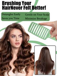 Defining Curl Wet Curly Hair Brush, Soft Bristles Hairbrush With Prongs, Detangling Brushes Reduce Hair Pulling & Curl Separation, Round Detangler, Shaping And Styling Tools For Women Men Girls - Multicolor - View 5