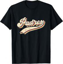 Vintage Padres First Name Padres Personalized Name Vintage T-Shirt - Black - View 1