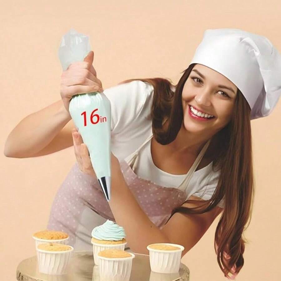 100 PCS Piping Bag | Reusable, Cake Decorating/Baking | Anti-Burst & Easy-Clean - Trong suốt - Xem 1