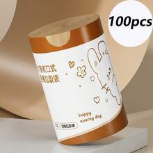 100 Tear Free Pull Rope Polyethylene Garbage Bags With Lucky Rabbit/Peeping Rabbit/Capybara Patterns, Thick And Leak Proof Multifunctional Garbage Bags, Suitable For Recyclables, Bathrooms, Food And Pet Waste, Odorless, Suitable For Home, Office And School Use - Multicolor - View 11