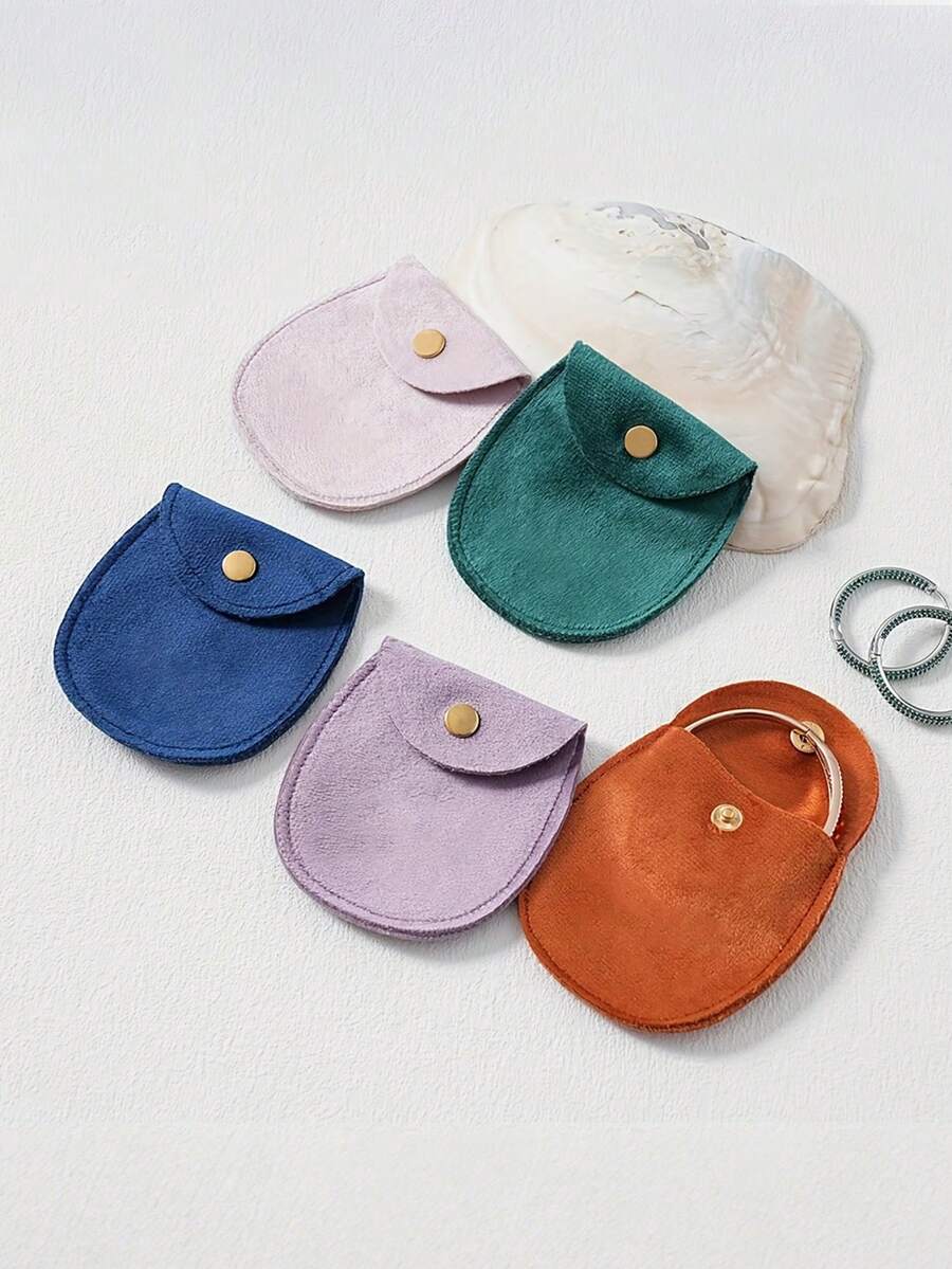 1pc/10pcs/50pcs Velvet Gift Bags, Jewelry Packaging Bags, Jewelry Gift Bags, Wedding Birthday Candy Bags, Earring Bracelet Necklace Compact Storage Bags, Party & Holiday Gift Packaging Bags - Multicolor - View 1