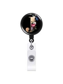 1pc Retractable ID Badge Reel With Clip, Rotating Clasp Fit For A-Z ID Cards, Suitable For Nurses, Doctors, Office Use, Back To School Identification, Meaningful Gift For Halloween, Christmas, Valentine's Day, New Year For Friends, Colleagues, Teachers, Elders - Multicolor - View 19