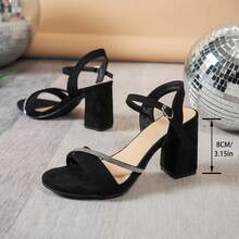 Flip-flop-uri din piele de căprioară, versatile, cu platformă, culoare solidă, pentru plajă, din piele PU, cu cataramă, potrivite pentru toate anotimpurile - Negru - Vizualizare 4