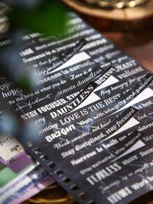 40 miếng/sách, Nhãn dán chủ đề văn bản, Sách nhãn dán nghệ thuật văn bản, Nội dung phong phú, Thích hợp cho nhật ký, sổ lưu niệm, trang trí, làm thiệp - Nhiều màu - Xem 8