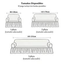 3 Piezas Funda Elástica con Falda para Sofá de 1/2/3 Plazas,Cubre Sillones para Sala,Tela Resistente y Duradera,Decoración para Sala,Protector de Sofá Contra Manchas y Desgaste Impermeable para Hogar/Oficina/Departamento - Multicolor - Ver 5