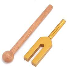 Tuning Fork Set, C - 4096 Tuning Fork Meditacin Tuning Energy Fork con Martillo Dorado para Budistas Profesor de Yoga - inicial - Ver 9