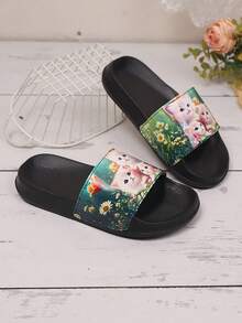 儿童软泡沫拖鞋，轻便防滑舒适，可爱卡通沙滩凉鞋。透气休闲，男女童均适用。 - 彩色 - 查看 5