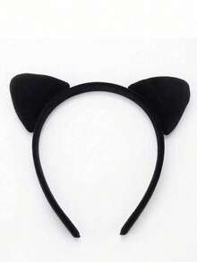 1pc Cute Leopard Print Cat Ear Headband Costume Accessory, Suitable For Halloween Party [Leopard Print Pattern Placement Random] - Multicolor - View 7