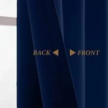 Thermal Insulated Blackout Curtain (1 Piece), Size 140x280 Cm, Ideal For Bedrooms, Living Rooms, And Other Home Spaces, Perfect For Families In Need Of Better Privacy And Temperature Regulation. - 藏蓝色 - 查看 4