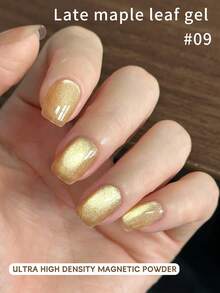 XEIJAYI Bộ 1 chai sơn móng tay gel từ tính hình lá phong mùa thu mắt mèo, bao gồm bộ quà tặng làm móng gel mắt mèo UV/LED có thể tháo rời - Không bao gồm nam châm. - Vàng - Xem 3