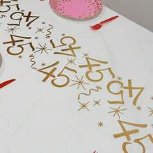 1pc Gold Foil Number Birthday Table Runner, 6/16/20/25/35/45/55/65/75/85 Years Old Birthday Party Decoration, Anniversary Retirement Party Supplies, Birthday Celebration, Father's Day, Mother's Day - Gold - View 10