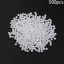 100pcs/Pack ABS Faux Pearl Beads, Hole-Less, For DIY Jewelry Making, Suitable For Bracelets, Necklaces, And Crafts - Pure White/pearl - View 16