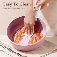 5pcs /7pcs/24 Pcs Pots And Pans Set Non Stick, Ceramic Cookware Set With Detachable Handles, Healthy Induction Cookware Oven RV Kitchen Set - Hồng 24 chiếc - Xem 5