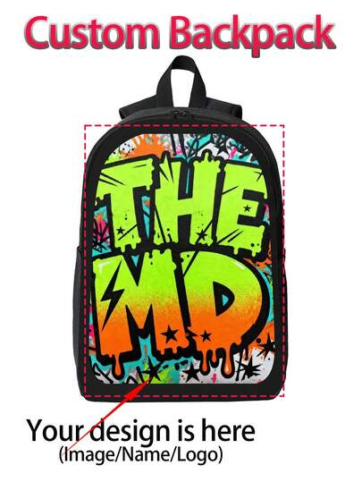 1pc Customizable Backpack With Your Photo/Name/Logo. This Multi-Functional Backpack Is Suitable For Daily Commuting, Hand-Washable, Lightweight, And Easy To Carry. It's Perfect For Outings And Travel. Personalized Photos Can Be Printed With Your Name Or Signature. Ideal For Family Photos, Pet Photos, Wedding Photos, Parent-Child Photos, Anniversaries, Graduations, Christmas, Halloween, Thanksgiving, National Day, Spring Festival, And Other Holidays, As Well As For Awards And Gifts For Friends.