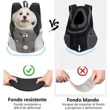 Bolsa portátil para Mascotas Mochila Frontal,Mochila Frontal Respirable para Perros,Fácil de Limpiar, Carga MAX 5-11kg, Adecuado para Salir, Andar en Bicicleta (Negro, )(negro Large) - Multicolor - Ver 5
