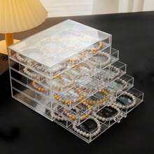Earring Storage Box Organizer 5 Drawers Jewelry Organizer Acrylic Jewelry Storage Box Holder Compartment Transparent Display Storage Case Gift For Women Girls (30 Girds) - 30 格子 - 查看 3