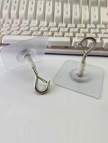 重型自粘式天花板挂钩 - PVC免钻孔挂钩，适用于悬挂气球、风铃、灯具、植物等 - 多用途无损挂钩，适用于家庭和商业用途，用途广泛 | 粘贴式安装 - 無色 - 查看 2