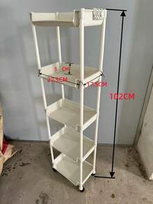 1pc New Thickened Small Trolley Storage Rack, Household Snack Floor-Standing Multi-Layer Living Room Storage Bookshelf, Mobile Kitchen Fruit & Vegetable Basket Shelf, Also Suitable For Kitchen Storage - Multicolor - View 9