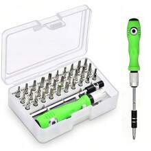 Conjunto De Destornillador Magnético Pequeño De 32 En 1 - Verde Lima - Ver 1
