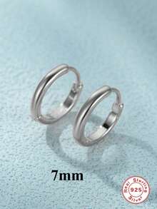 1 Pair 925 Sterling Silver Classic And Simple Circular Smooth Surface Nose Ring 5-9mm Small And Light Piercing Jewelry Septum Cartilage Spiral Ear Tragus, Suitable For Women'S Daily Wear, Parties, And Banquet Occasions