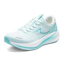 XTEP Zapatillas de running para hombres Tanceng 3.0 LITE, diseño de suela de doble tracción para absorción de impactos y rebote, ligeras y estables, lengüeta de talón, zapatillas deportivas de cordones de corte bajo, 974119110053 Verde espuma/Azul transparente