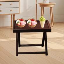 竹制折叠边桌，带可拆卸桌腿，多功能电视托盘和床头柜组合，节省空间，适合卧室、客厅家居使用