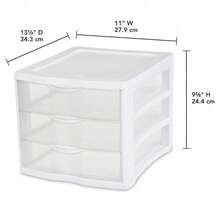 3 Drawer Unit, Clear Plastic Countertop Or Desktop Drawers, White - 1 - View 4